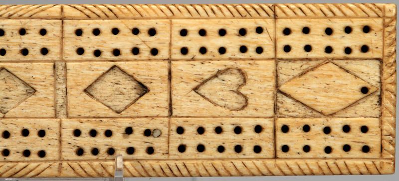 05891 Scrimshaw Cribbage Board 19th C.  