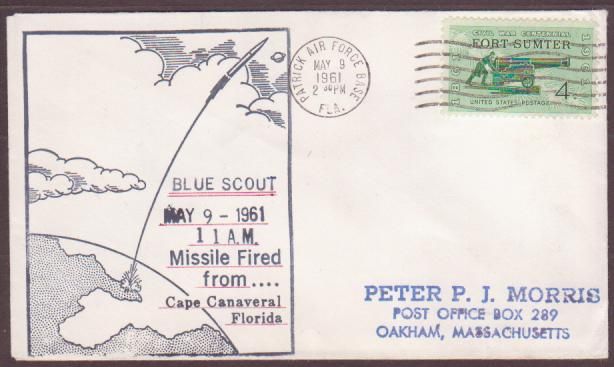 US Space Cover 1961. Rocket Blue Scout II Launch  