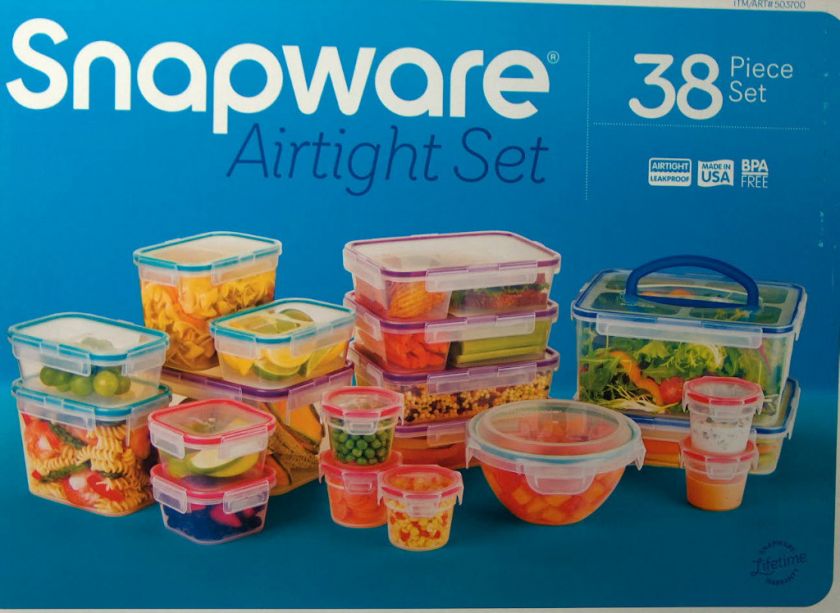 BPA Free Snapware 38 Piece Airtight Plastic Storage Container Set 