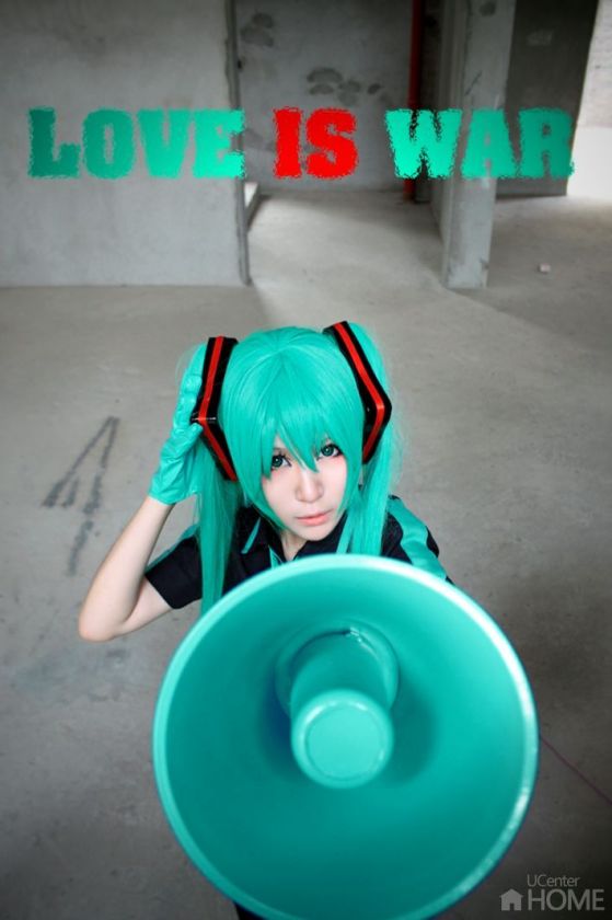 Hatsune Miku Cosplay prasinous Green Clip on +2 Ponytails Party Hair 