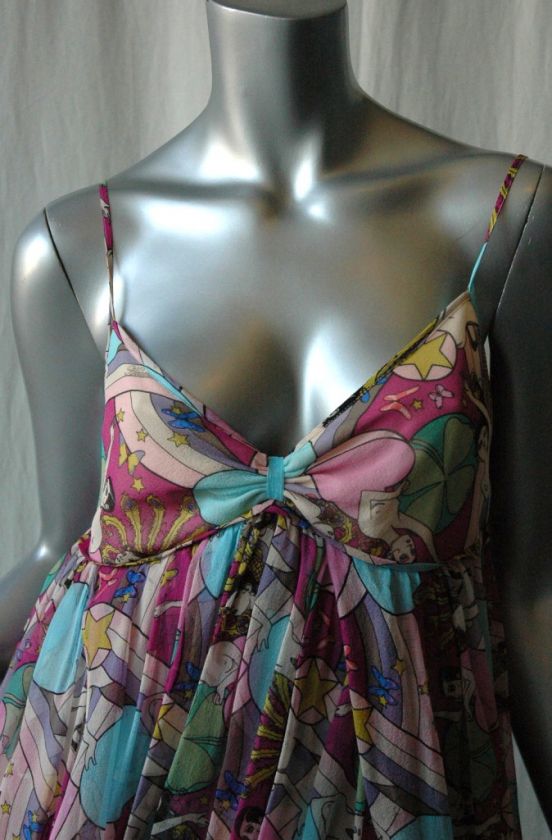 HEATHERETTE *BIBA GIRL*SILK* Chiffon Bubble Dress 4 NEW  