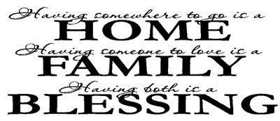 Removable Wall Quote Viny Decal Wall Art ~ HOME IS HAVING SOMEWHERE TO 