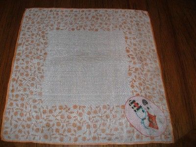 VINTAGE PRINT SILK HANDKERCHIEF HANKIE 11 X 11  