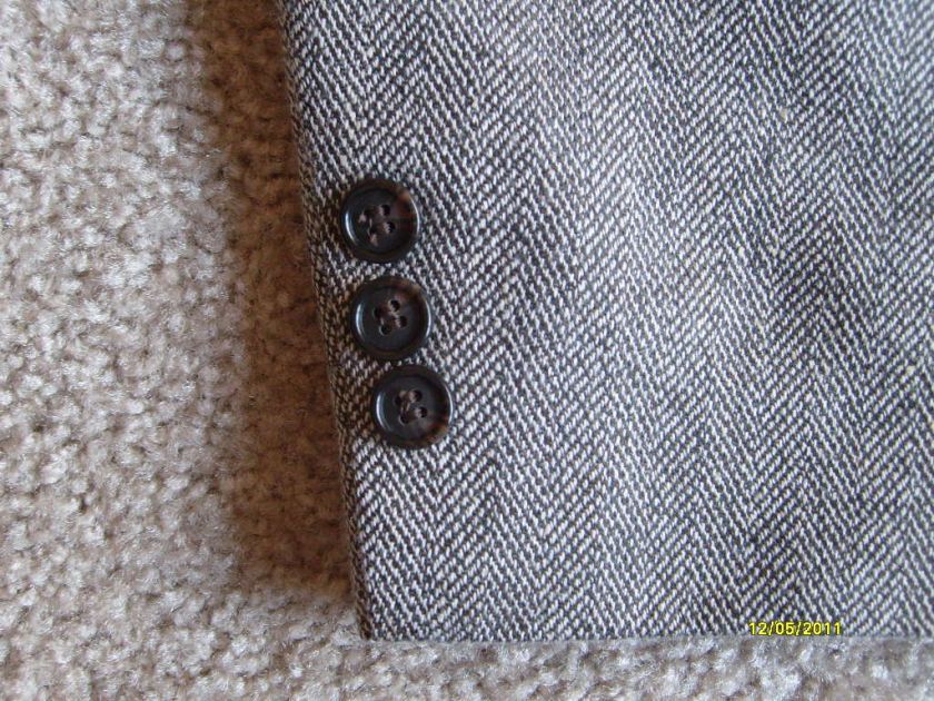   LLOYD Silk Blend Sport Coat Blazer Brown & White Herringbone  