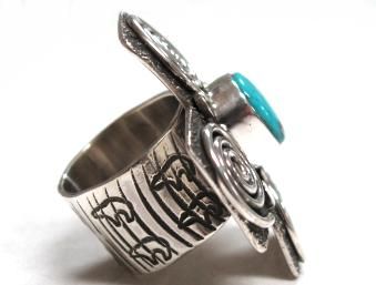 Alex Sanchez Petroglyph Inspired Art 4 Directions Ring  