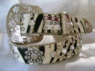 Western Belt Cowboy Cowgirl Kid Zebra Spurs Bling BHW  