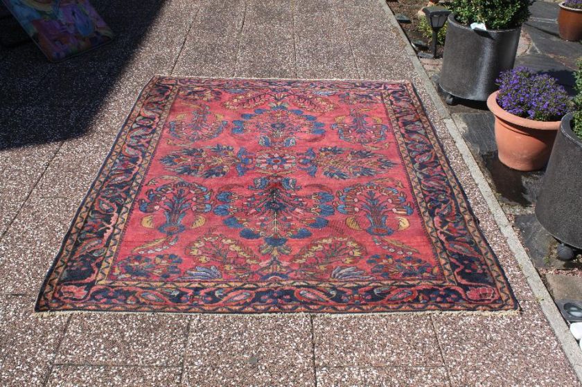 Antique 1910 PERSIAN SAROUK LILIAN RUG 7ftx5ft  