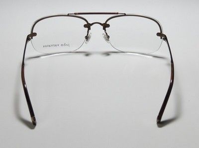 NEW JOHN VARVATOS V102 60 15 135 BROWN HALF RIM EYEGLASSES/GLASSES 