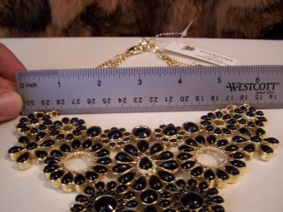 AUTHENTIC AMRITA SINGH FASHION COSTUME GOLD TONE JET BLACK RESIN 