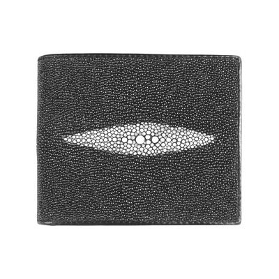 GENUINE STINGRAY SKIN LEATHER MEN WALLET USR 20 BLACK  