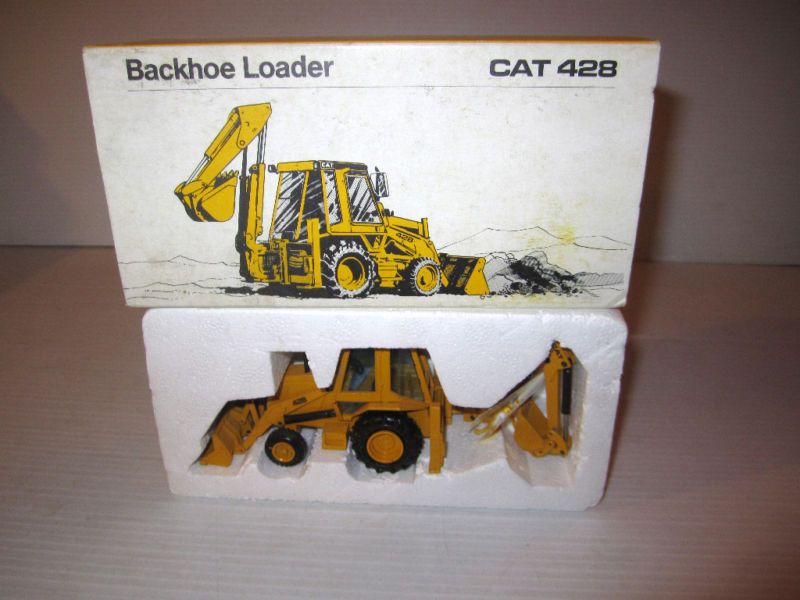 NZG Caterpillar 428 Loader Backhoe Tractor, Slide A Hoe  