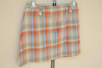 VINTAGE FREE PEOPLE PREPPY CHIC PLAID MINI SKIRT SMALL  