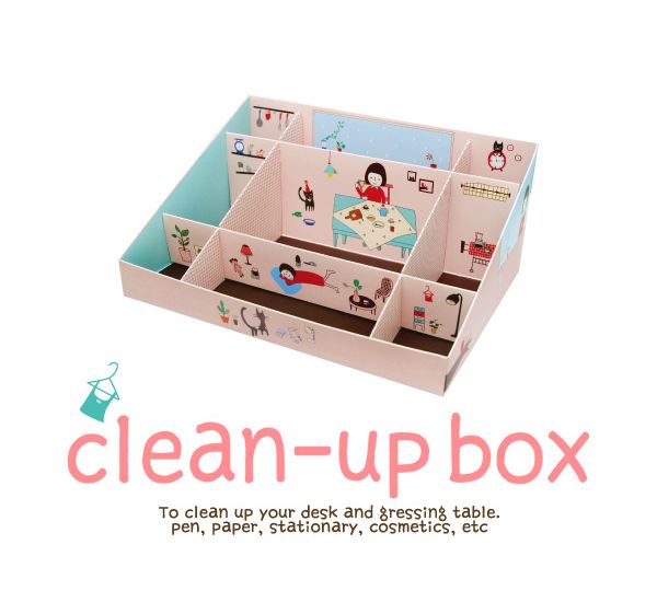   Function Make up DIY Paper Organizer Storage Desk Clean Up Box