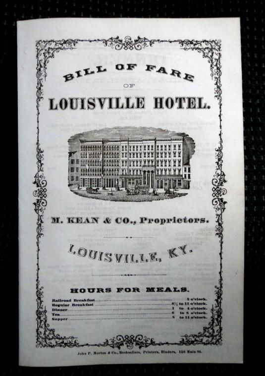 1872 antique ORIGINAL LOUISVILLE HOTEL ky +MAXWELL HOUSE nashville 