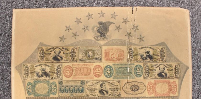   Fractional Currency Shield Treasury Department 39 Pieces Eagle Stars