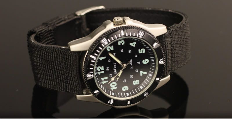 New Black Wrist Quartz Army Mens Watch Sports Military  