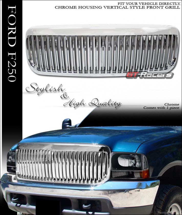 FRONT BUMPER HOOD GRILL GRILLE CHROME 99 04 FORD F250 F350 SUPERDUTY 