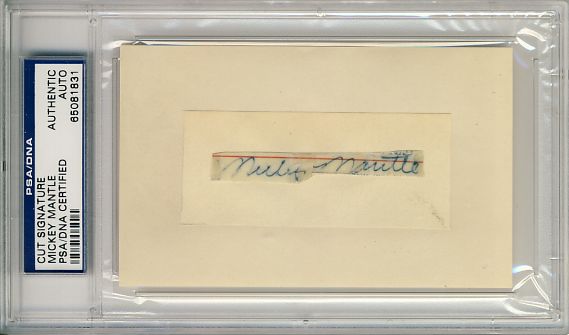 MICKEY MANTLE SIGNED AUTOGRAPHED VINTAGE CUT PSA/DNA SLABBED  