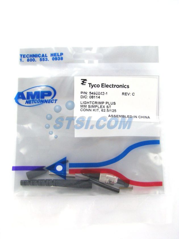 Tyco 5492642 1 Lightcrimp ST MM Fiber Connector ~STSI  