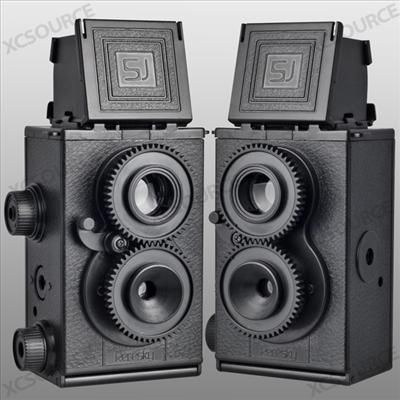 DIY Twin Lens Reflex Film Lomo TLR Plactic Toy 35mm Camera Black Gift 