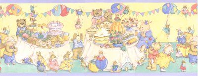 Laura Ashley Teddies Tea Party Border BJL191B  