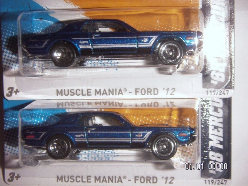 HOT WHEELS 2012 MUSCLE MANIA 68 Mercury Cougar FACTORY ERROR 