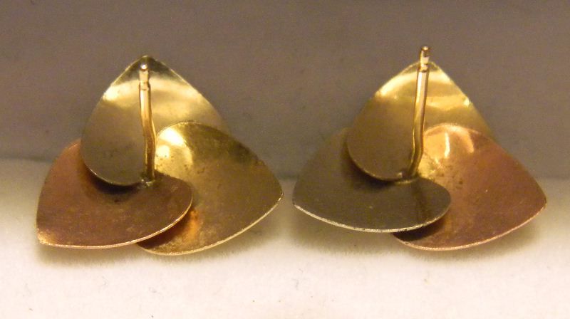 GOLD 14K TRI COLOR EARRINGS  