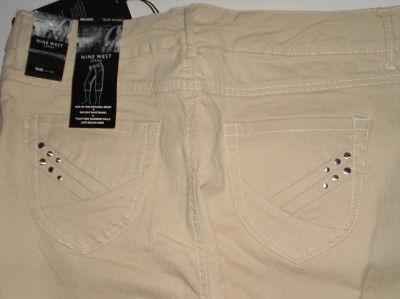   WEST Jean Capri Capris Shorts Sz 6 27 Average NWT MELANIA Kahki  