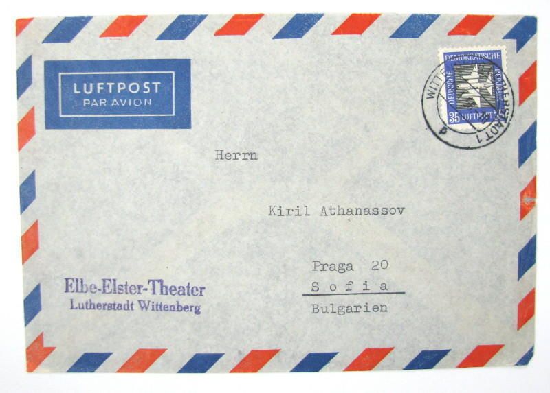 GERMAN POSTAL ENVELOPE LUFTPOST PAR AVION 1956 x  