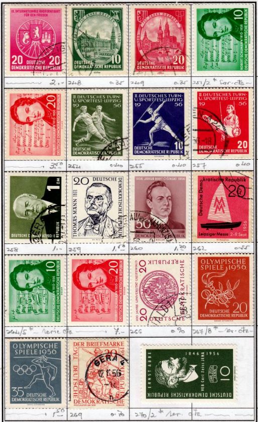 DDR EAST GERMANY Collection  1,385 Different Stamps 1948 to 1985