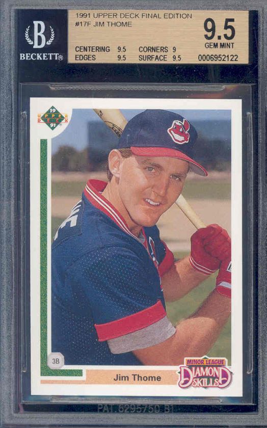 1991 upper deck #17 JIM THOME rc rookie BGS 9.5  