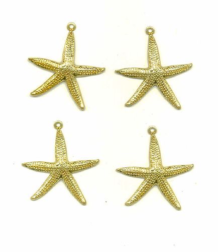 set of four beautiful star fish charms