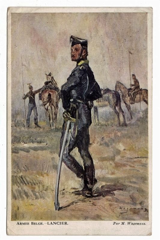 1915? WW1 BELGIUM CAVALRY LANCER IN UNIFORM  