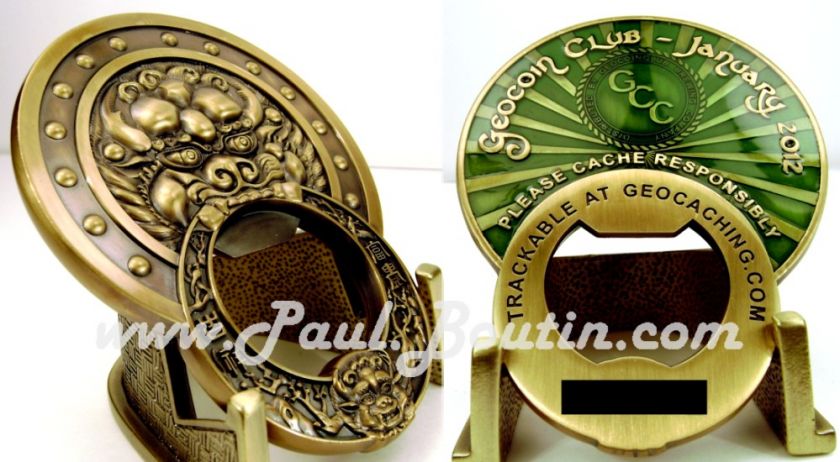 The January 2012 offering from Geocoin Club.