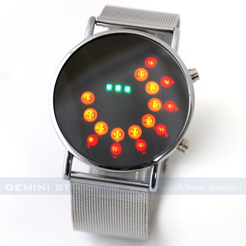 Blue/Colorful LED Mirror Men Lady Sport/Casual Watch BN  