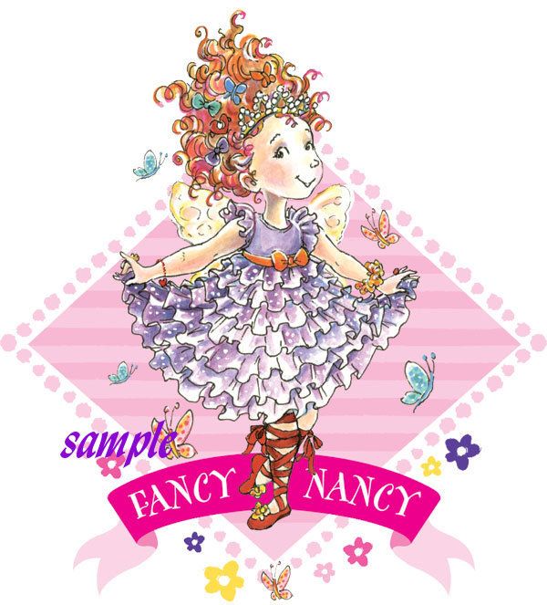 Fancy Nancy edible cake image topper  12 cupcakes  