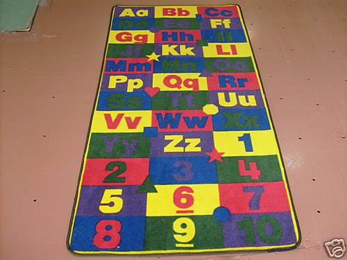 ABC123   3x6 Educational rug school daycare child fun  