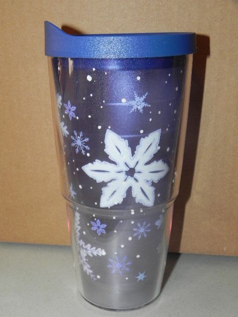 Tervis Tumbler Snowflake Winter Wrap 24 oz Travel Lid EXCLUSIVE  