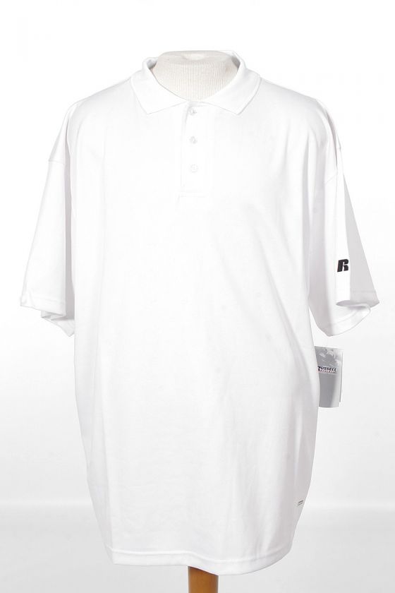 Russell Big and Tall White Dri Power Golf Polo 3XL 3X  