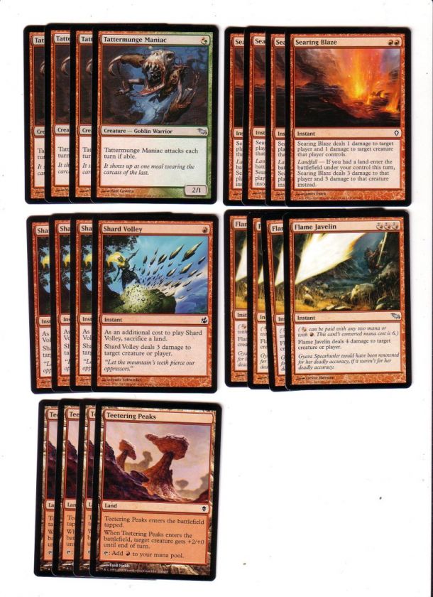 mtg BURN DECK lot magic card theme rare red wins  