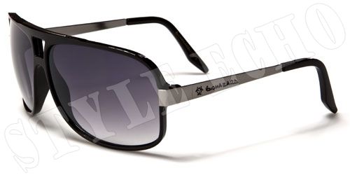 Biohazard Squared Plastic Aviator Mens Designer Sunglasses with Metal 