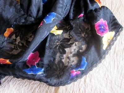 GORGEOUS VTG CHRISTIAN DIOR LACY BLACK FLORAL SLINKY SATIN TEDDY Sm 