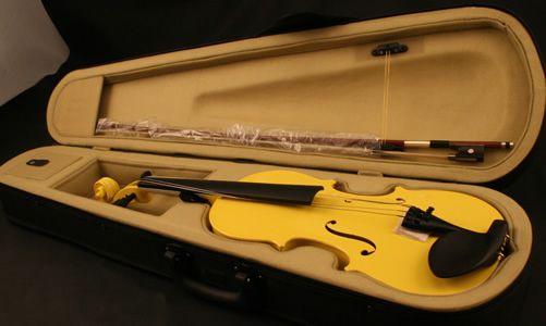 Full Student Violin 4/4 Yellow w/ bow, case & rosin New  