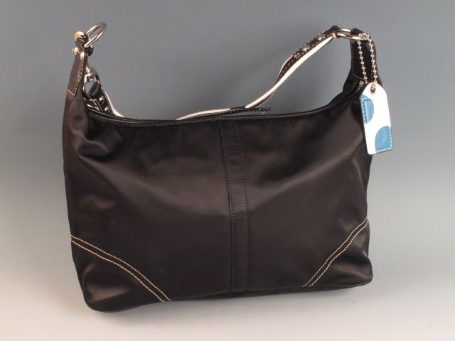 Coach Black Hamptons Large Weekend Hobo Handbag Bag Purse F11669 