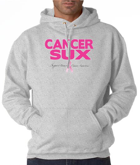 Cancer Sux Breast Awareness 50/50 Pullover Hoodie  