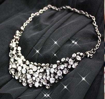  Gun black Tone Chains 200pcs Rhinestone Pure Handcraft 