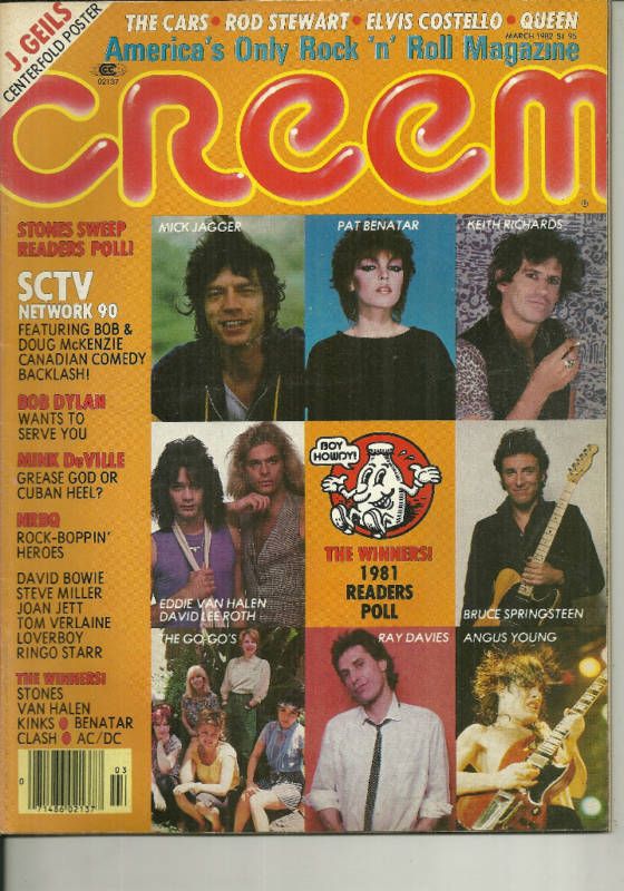 March 1982 Creem Magazine  VAN HALEN, Bruce Springsteen  