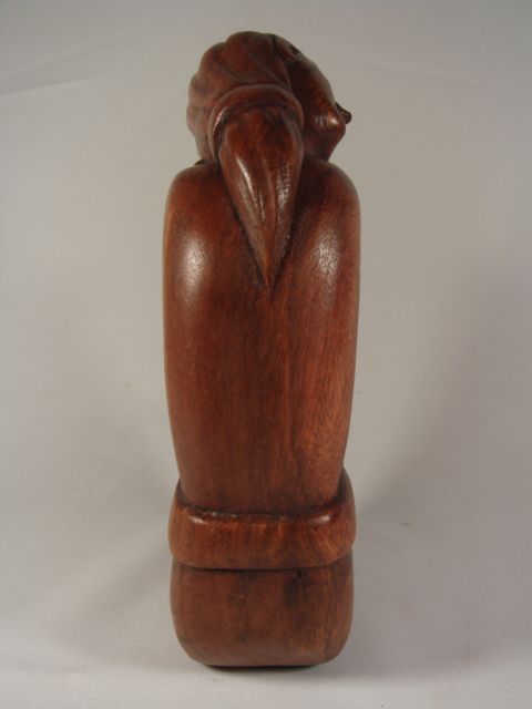 Hand Carved Suar Wood Weeping & Thinking Lady Abstract Sculpture