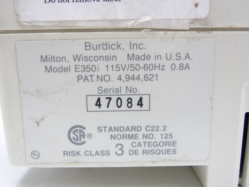 BURDICK E350I ECG/EKG INTERPRETIVE ANALYSIS ELECTROCARDIOGRAPH PATIENT 