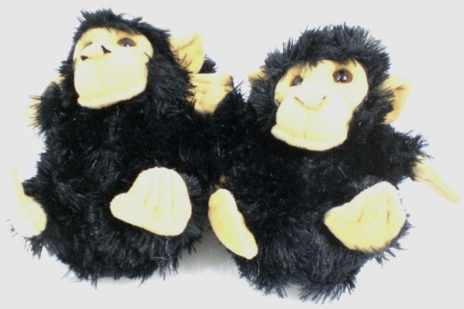 HAPPY FEET Animal Feet MONKEY Slippers Size SMALL  